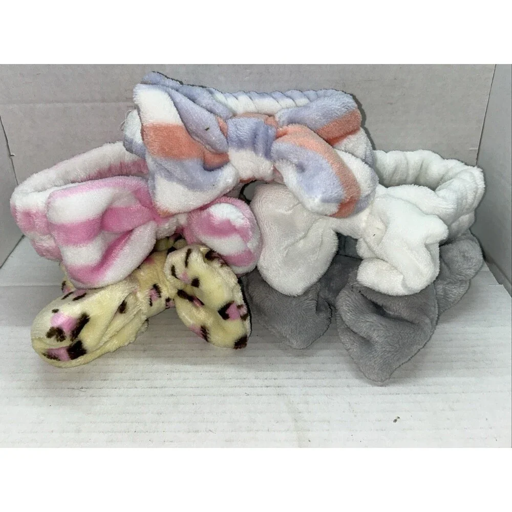 Headbands - Lot of 5 - Various Colors/Designs (White, Pink/White, Gray, Multi)
